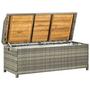 Berkfield Garden Storage Bench 120 cm Poly Rattan Grey