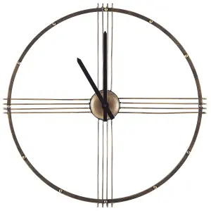 Beliani Modern Wall Clock ASCONA Metal Gold