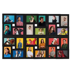 Berkfield Collage Photo Frame for 24x(13x18 cm) Picture Black MDF