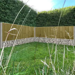 Ultimate Vertical Tongue & Groove Fence Panel (Pack of 3) Width: 6ft x Height: 2ft Interlocking Planks Fully Framed