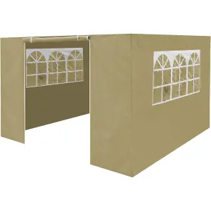 Side Walls Door & Windows for 2x2m Pop-Up Gazebo - BEIGE - Garden Party Tent