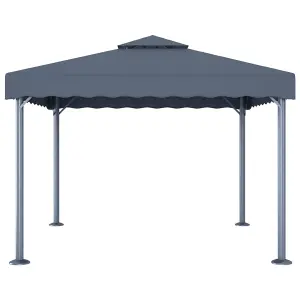 Berkfield Gazebo with LED String Lights 300x300 cm Anthracite Aluminium