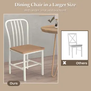 Costway Set of 2 Dining Chair Armless Spindle Back Kitchen Chairs W/ Ergonomic Seat