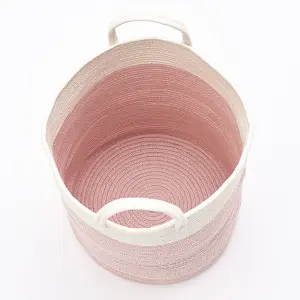 Pink Folding Cotton Laundry Hamper Basket  Clothes Storage Bin Kid Toys Storage Box