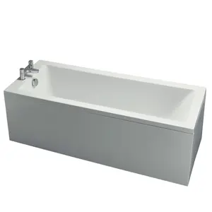 Ideal Standard Tempo cube White Rectangular Square Bath Single ended Bath with 0 Tap holes (L)169.5cm (W)69.5cm