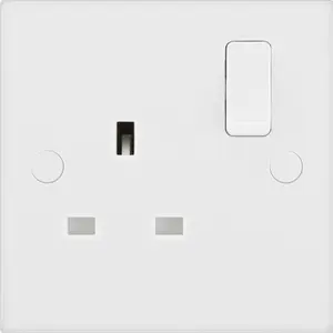 BG Single 13A Gloss White Socket 1 pole