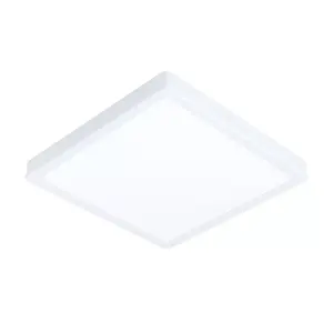 Eglo Fueva-Z Square White Aluminium Smart Control, Colour Changing LED Ceiling Light, (D) 28.5cm