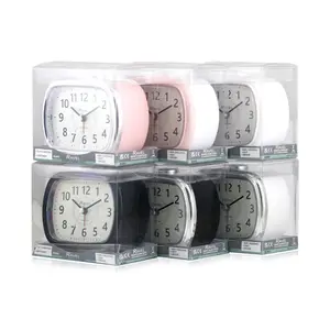 Analogue Quartz Movement / Crystal Alarm Tabletop Clock White