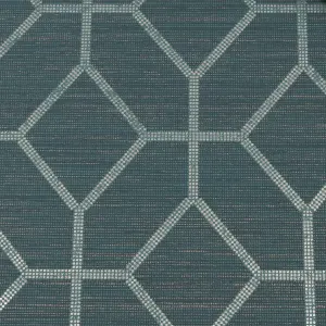 Boutique Asscher Teal Geometric Textured Wallpaper Sample