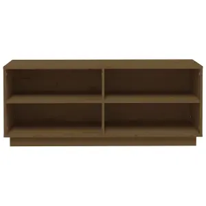 Berkfield Shoe Cabinet Honey Brown 110x34x45 cm Solid Wood Pine