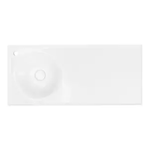 GoodHome Kentia Matt White Rectangular Vanity Basin (W)100.6cm