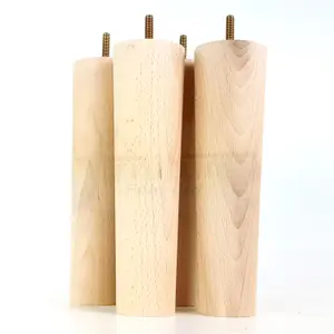 TURNED WOOD LEGS RAW 230mm HIGH SET OF 4 REPLACEMENT FURNITURE BUN FEET SETTEE CHAIRS SOFAS FOOTSTOOLS M10 PKC148