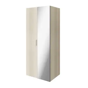 GoodHome Atomia Freestanding Matt oak effect Particle board Mirrored Wardrobe (H)1875mm (W)750mm (D)580mm