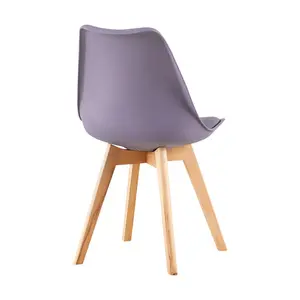 Nero Upholstered Dining Chair (Set of 2) Light Purple / Oak