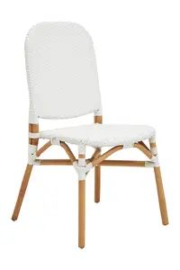 Interiors by Premier White Natural Rattan Dining Chair, Cane Dining Chair, Outdoor Rattan Chair, Sturdy Wood Dining Chair