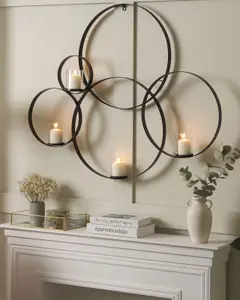 Wall Candle Holder BURU Metal Black