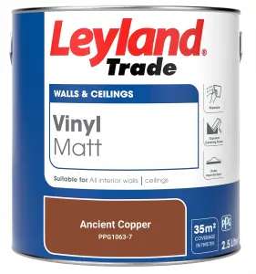 Leyland Trade Vinyl Matt Walls & Ceilings Emulsion Paint Ancient Copper (PPG1063-7) 2.5L