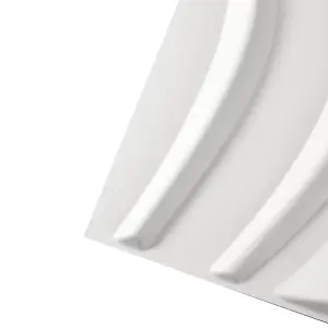 12 Pcs White 3D PVC Wavy Design Decorative Wall Panels Set 500mm x 500mm