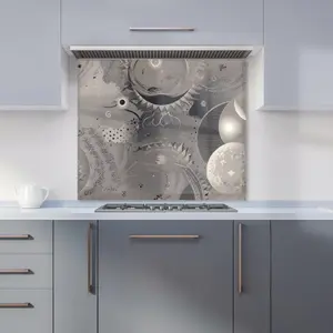 Abstract Moon Shapes Premium Glass Kitchen Splashback W600mm x H650mm