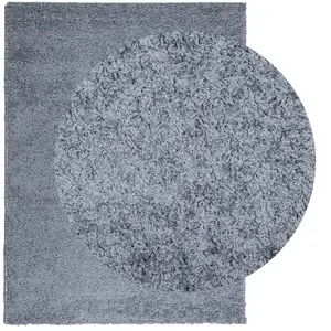 Shaggy Rug PAMPLONA High Pile Modern Blue 300x400 cm