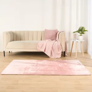 Rugs for Living Room Soft Plush Mat Large Carpet, Blush - 160 x 230cm