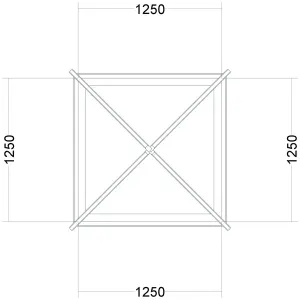 Atlas White Square Roof lantern with Self Clean Solar Clear glass, (L)1.25m (W)1.25m (H)300mm