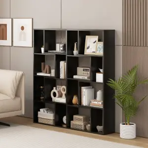 COSTWAY 5-Tier Geometric Bookshelf 120 CM Tall Bookcase Modern 8-Cube Display Shelving