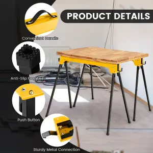 Costway 2 Pack Folding Sawhorses Lightweight & Portable Workbench Tool Stands w/ Handle No Assembly