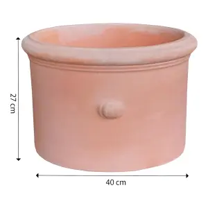 Verve Matt White washed White washed Terracotta Plant pot (Dia) 40cm, (H)27cm, 28L