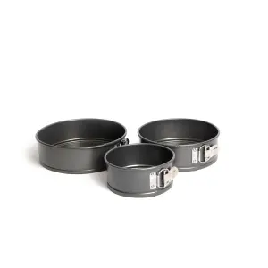 MasterClass Carbon Steel Set of Non-Stick Spring Form Loose Base Cake Pan