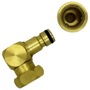 Brass Snap-On Hose Lock Revolving Elbow with Female Thread 3/4" BSP + Matching Hose End Quick Connector