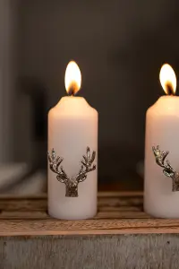 3pc Christmas Stag Candle Pins