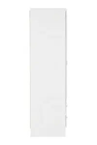 Nevada 4 Door 2 Drawer Mirrored Wardrobe in White Gloss Finish