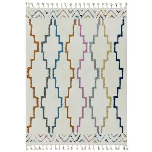 Multi Abstract Kilim Modern Moroccan Easy to clean Rug for Dining Room-200cm X 290cm