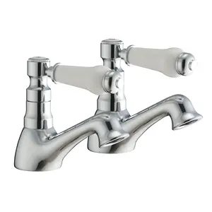 Nes Home Imperior Traditional Bathroom Hot & Cold Twin Basin Taps