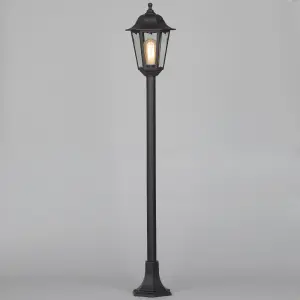 Litecraft Neri Black Outdoor Lamp Post Lantern Light