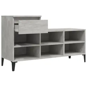 Berkfield Shoe Cabinet Concrete Grey 102x36x60 cm Engineered Wood