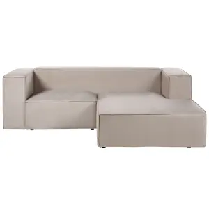 2 Seater Sofa VERNON Taupe Velvet 2 Seater Left Hand