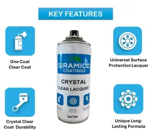 Crystal Clear Lacquer - 400ml - Satin Finish - Multi-Surface Lacquer Spray