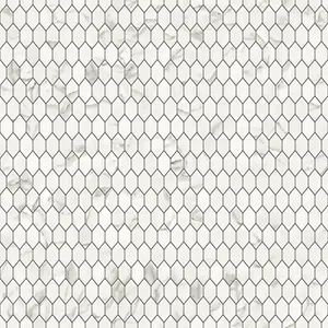 Mosaic sheet in ceramic on net 250mm x 256mm - Elegant White Statuary