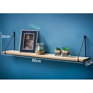 Addre Floating Shelf Oak/White / 20cm H x 80cm W x 15cm D