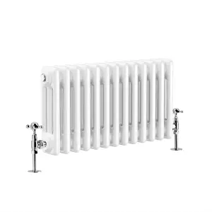 Right Radiators 300x607 mm Horizontal Traditional 3 Column Cast Iron Style Radiator White