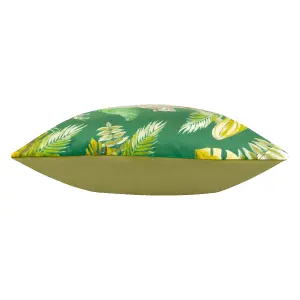 furn. Jungle Green Leaves & Leopards Indoor Cushion (L)43cm x (W)43cm