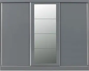 Cascio 3 Door Sliding Wardrobe Zipcode Design Finish: Grey