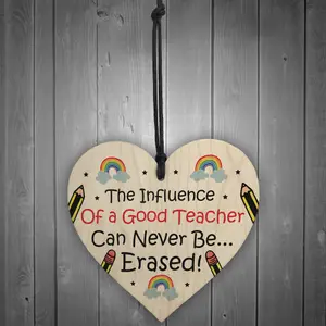 Gift For Teacher Leaving School Nursery Gift Wood Heart Thank You From Student