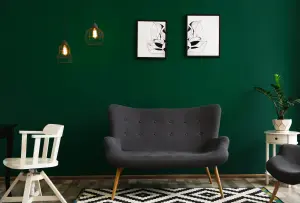 Vintro Luxury Matt Emulsion Dark Green, Multi Surface Paint for Walls, Ceilings, Wood, Metal - 1L (Woodpecker Green)