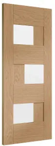 Internal Oak Pre-Finished Perugia Door with Clear Glass  - 1981 x 686 x 35mm (27")