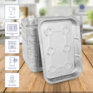 250 Pk Coppice Small Aluminium Foil Tray for Baking, BBQ, Roasting & Food Storage 19 x 13 x 2.5cm. Freezer, Microwave & Oven Safe