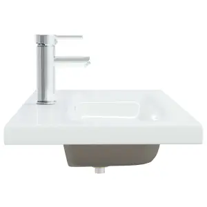 Berkfield Built-in Basin with Faucet 101x39x18 cm Ceramic White