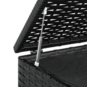 Berkfield Garden Cushion Box PE Rattan 100x97.5x104 cm Black